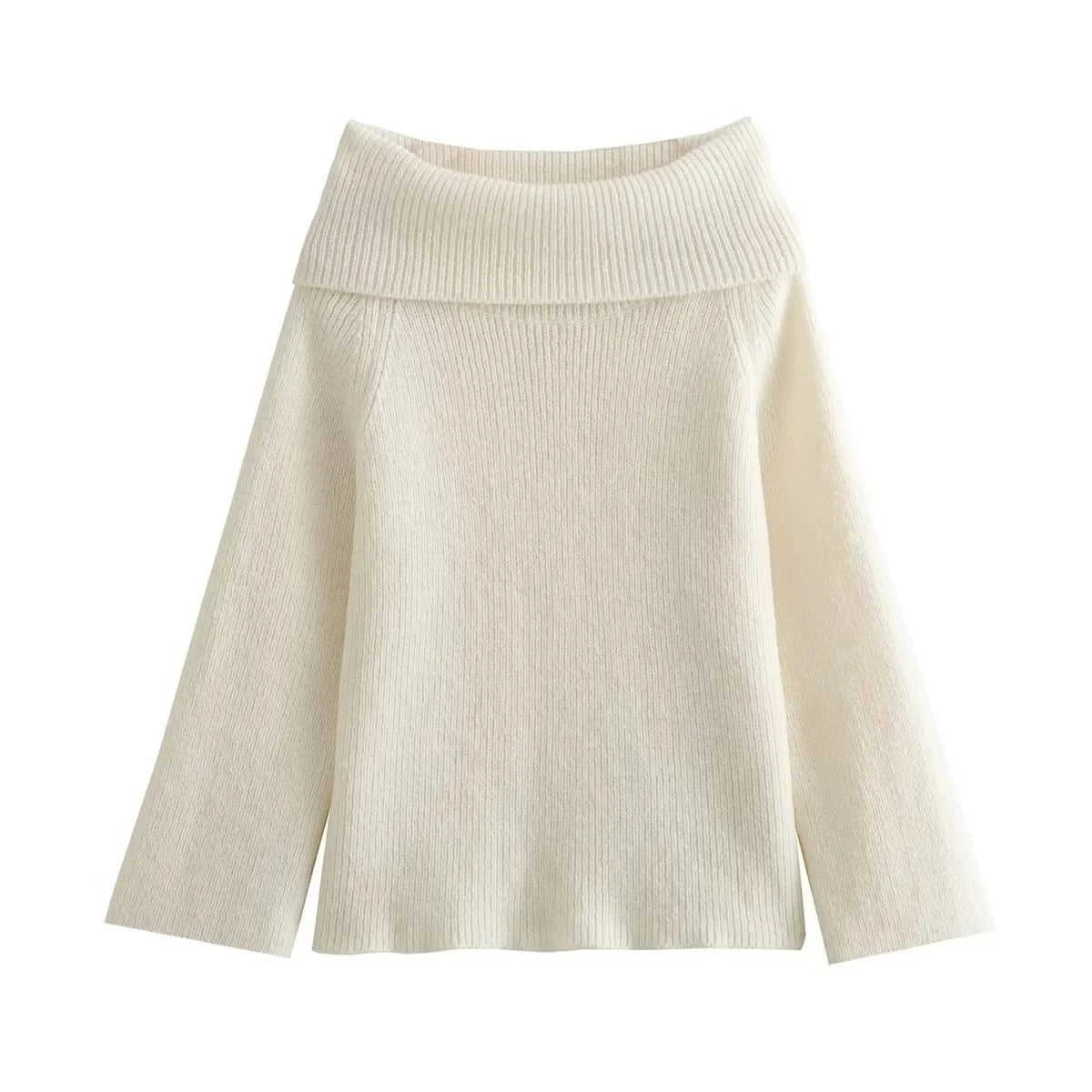 Strikket off shoulder-sweater til kvinder