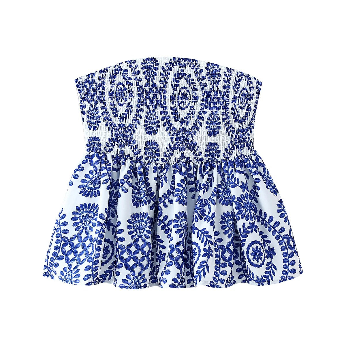 Blomsterprint Flæsede Crop Top