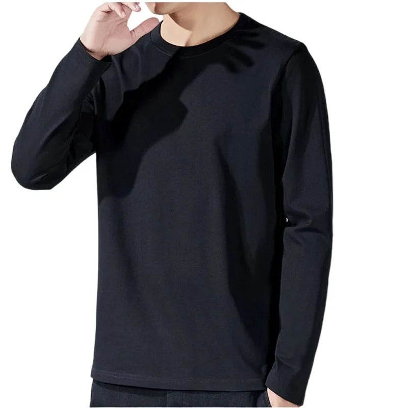 Langærmet T-shirt i bomuld til mænd