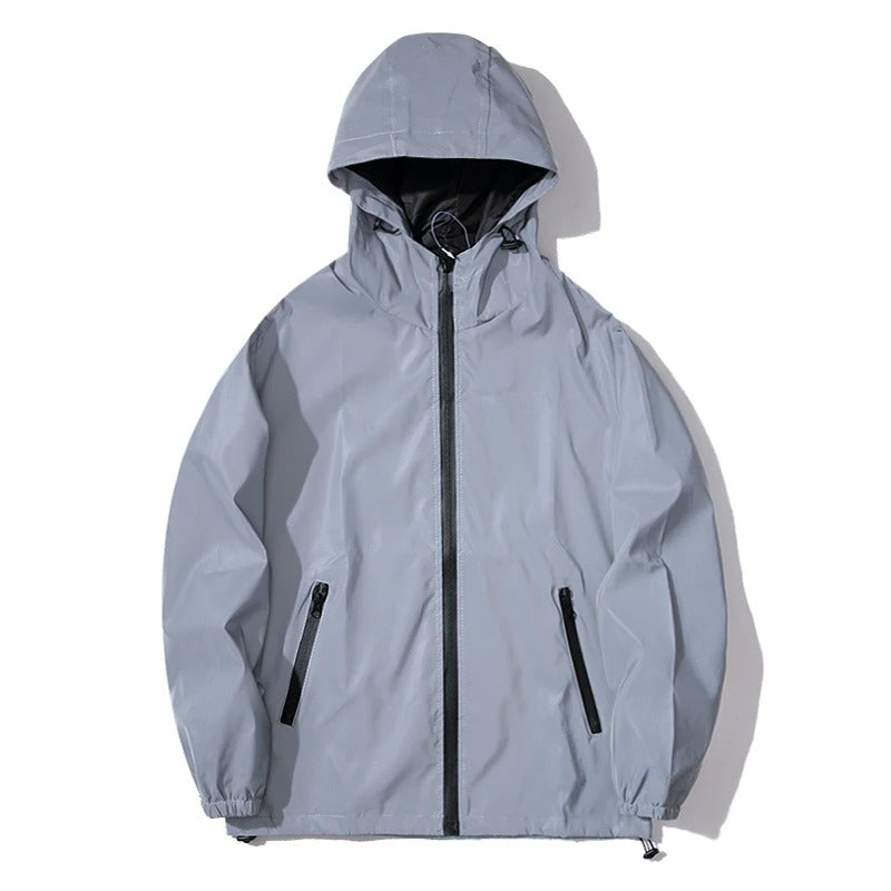 Reflekterende windbreaker-jakke