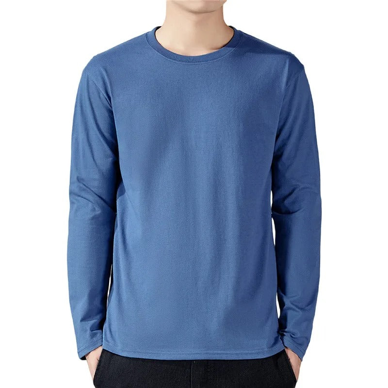 Langærmet T-shirt i bomuld til mænd