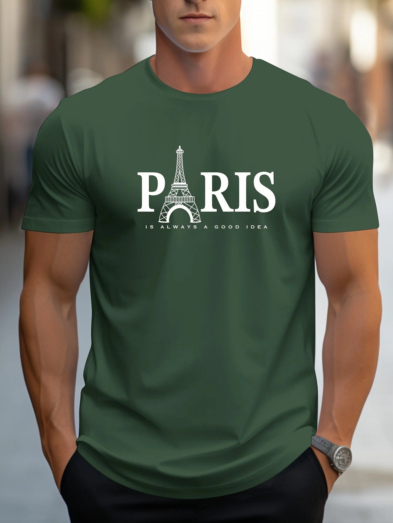 Paris Print T-shirt til mænd