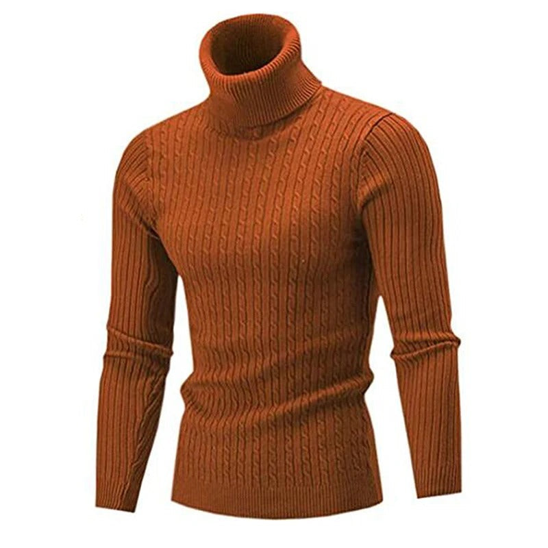 Strikket rullekravesweater til mænd