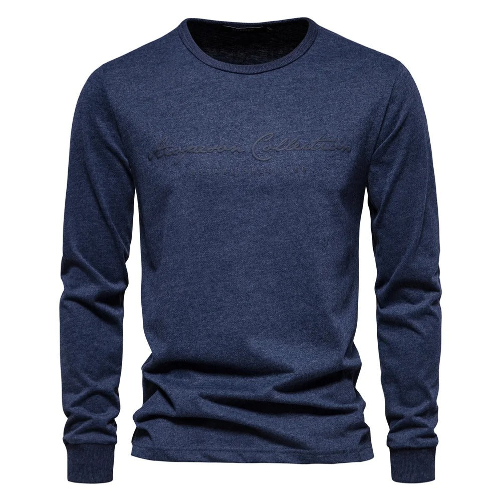 Casual T-shirt med bogstavtryk til mænd