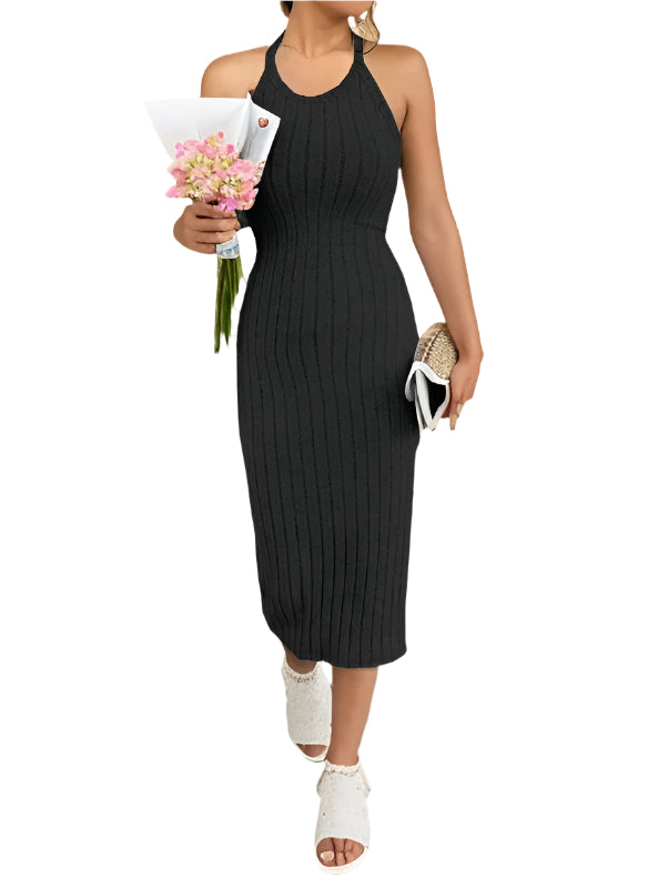 Halterneck bodycon midi-kjole til kvinder