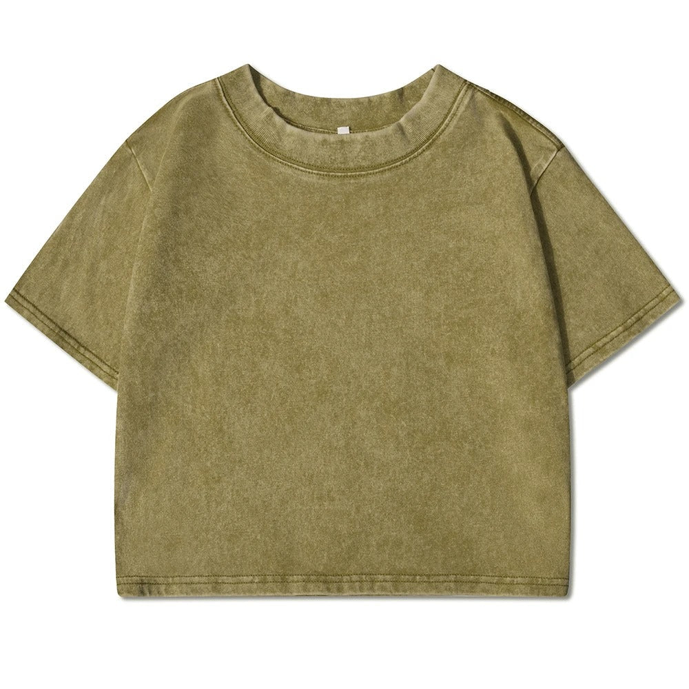 Ensfarvet Slim Washed T-shirt til kvinder