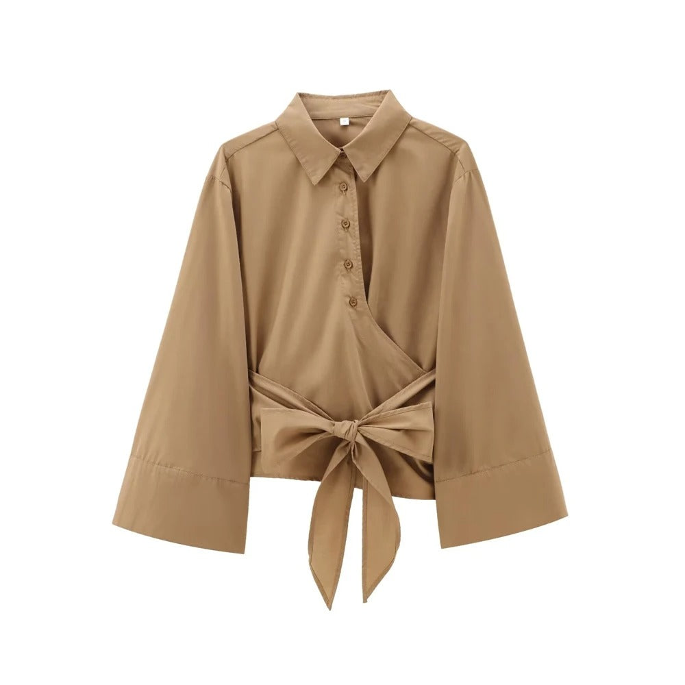Langærmet Kimono bluse til kvinder