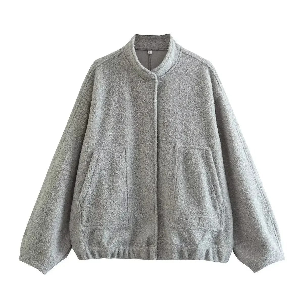 Oversized bomberjakke i tweed til kvinder