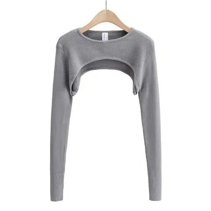 Blød strikket Crop Top til kvinder