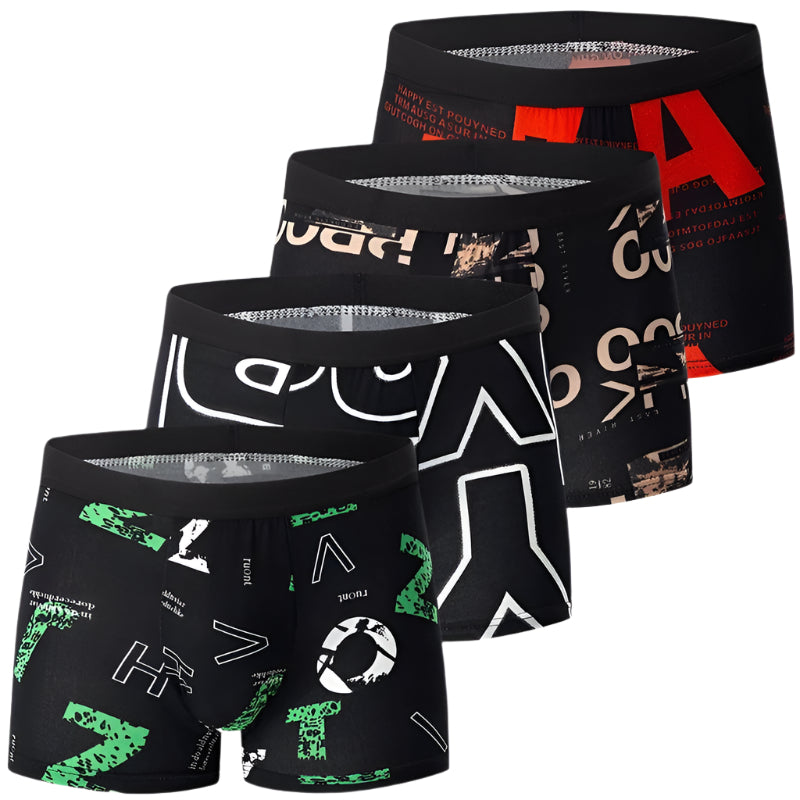 4-pak boxershorts med print til mænd