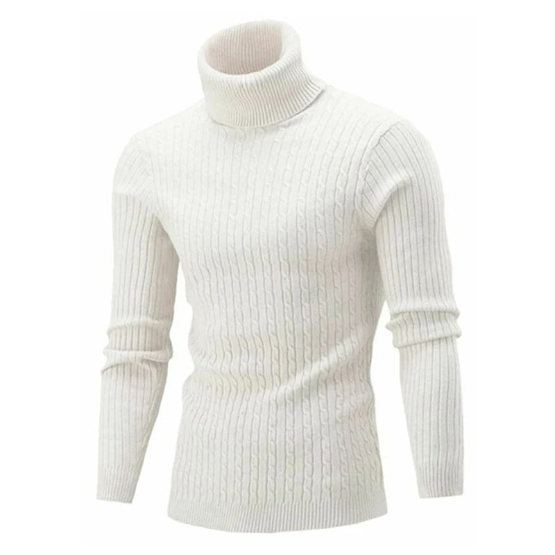Strikket rullekravesweater til mænd