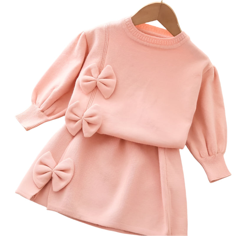 Børne vinter sweatshirt + nederdel sæt