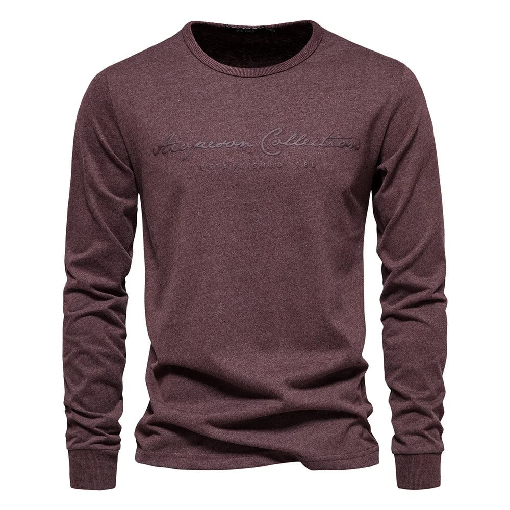 Casual T-shirt med bogstavtryk til mænd