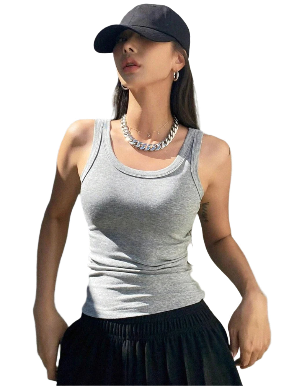 Strikket ærmeløs Camisole Tank Top til kvinder