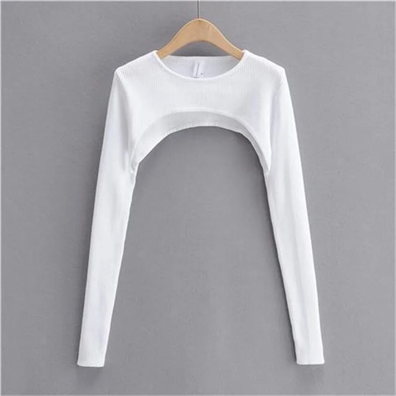 Blød strikket Crop Top til kvinder