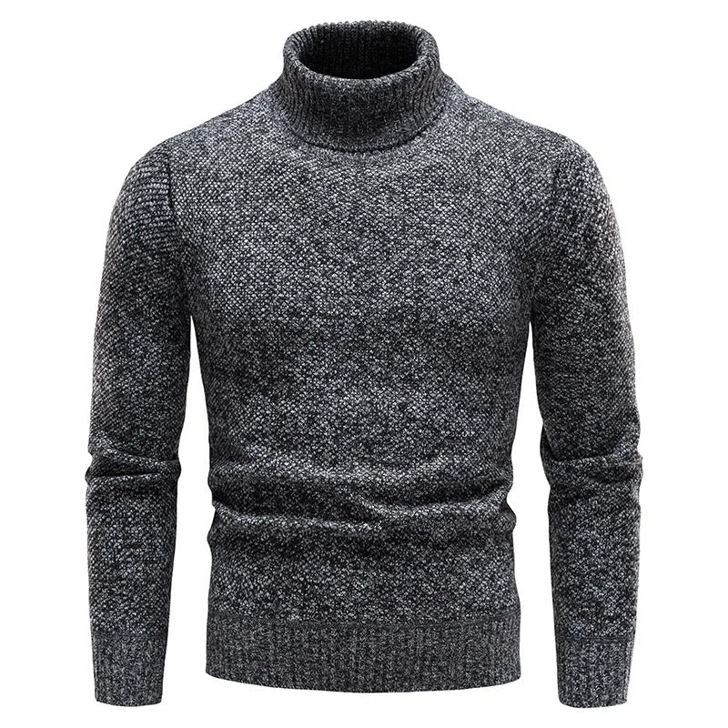 Fleece-sweater med rullekrave til mænd
