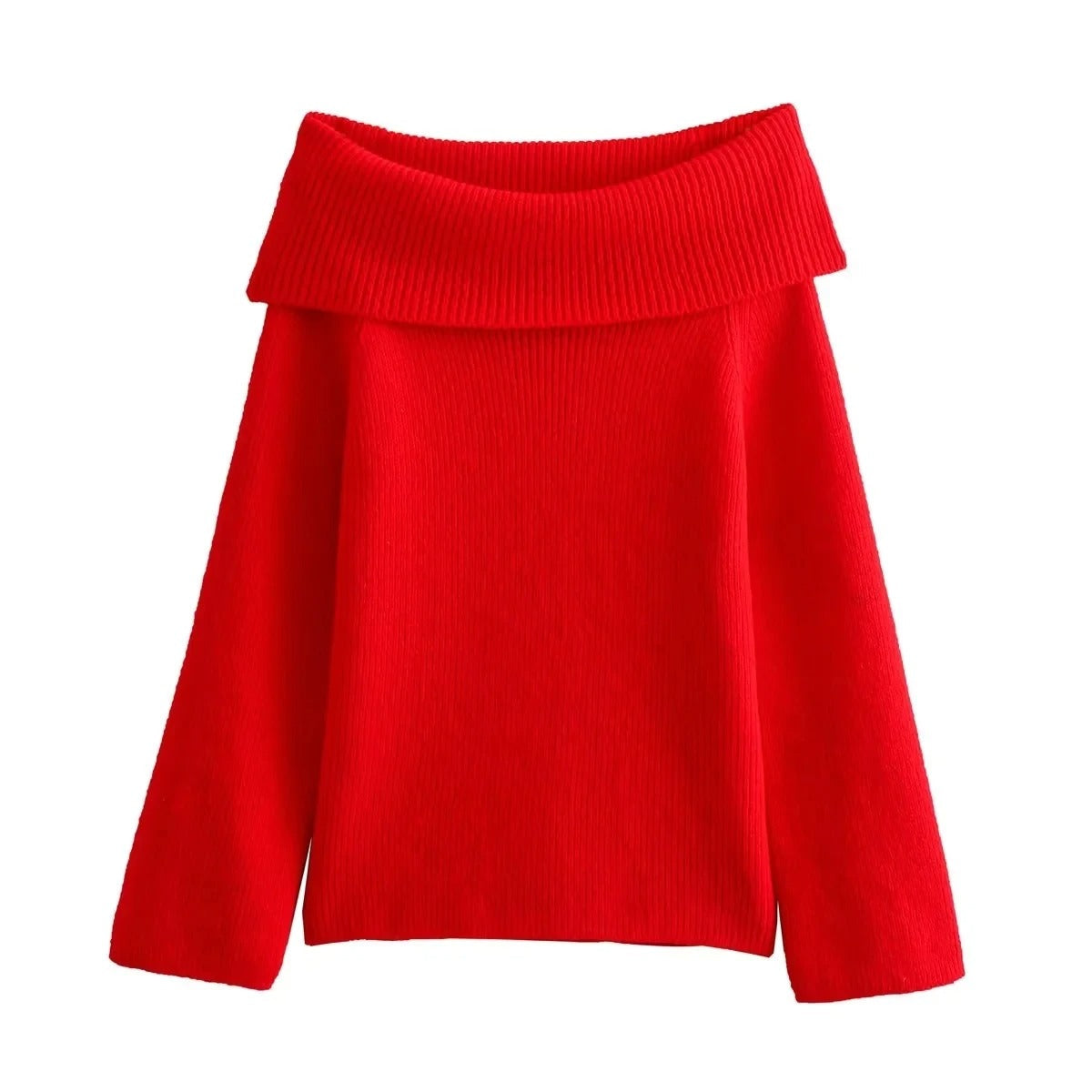 Strikket off shoulder-sweater til kvinder