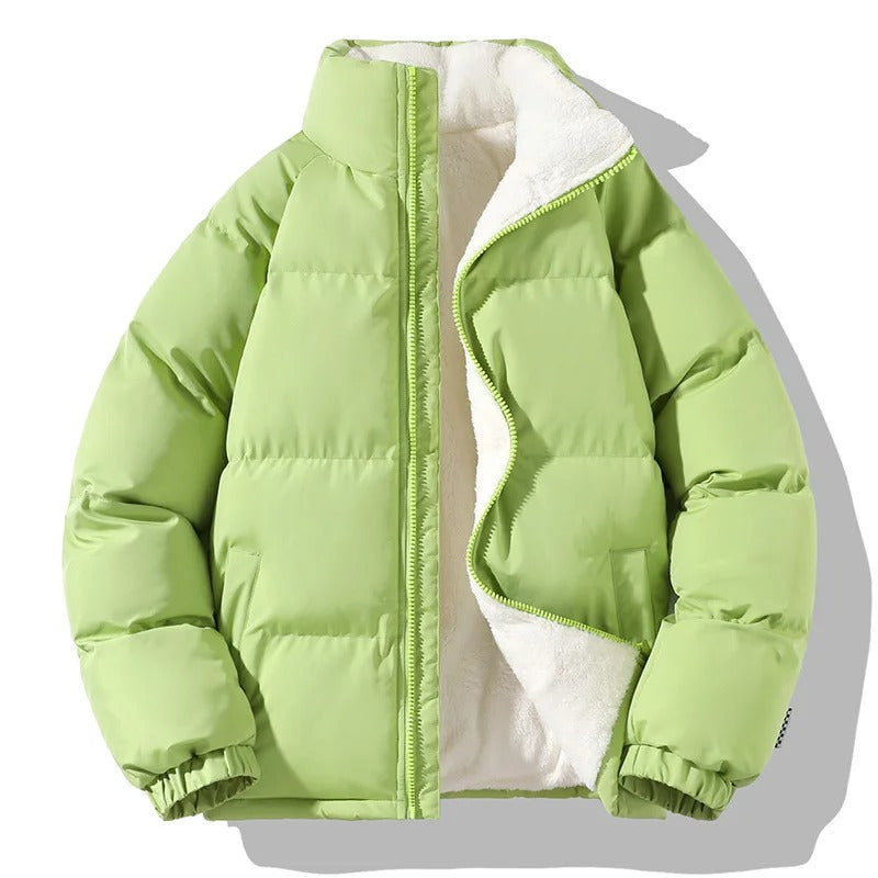 Tyk fleece-jakke med ståkrave til mænd