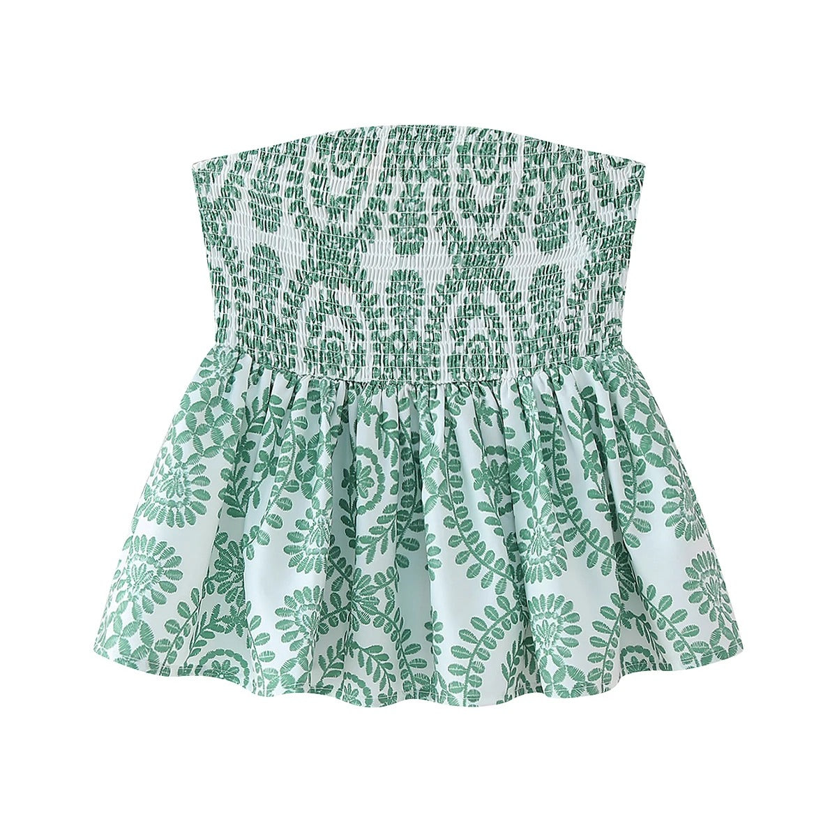 Blomsterprint Flæsede Crop Top