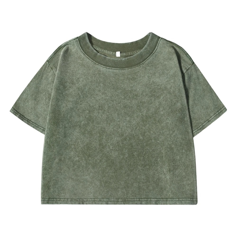 Ensfarvet Slim Washed T-shirt til kvinder