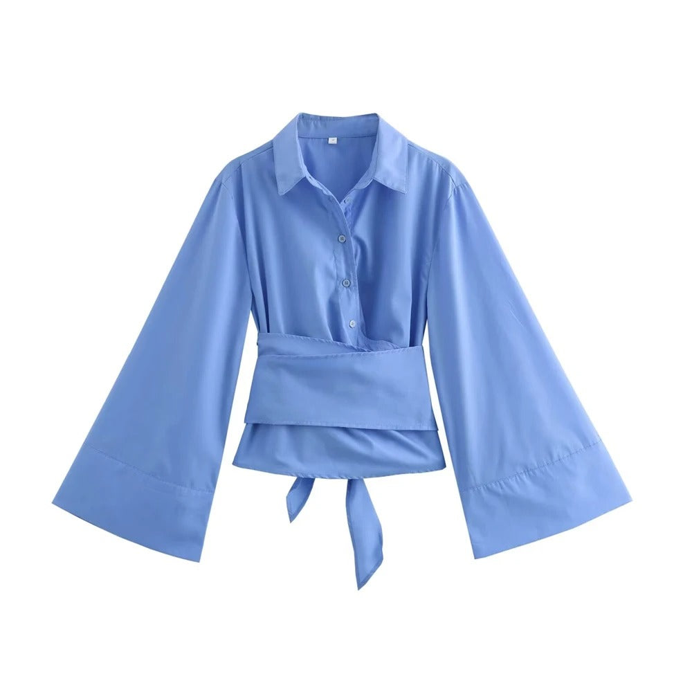 Langærmet Kimono bluse til kvinder