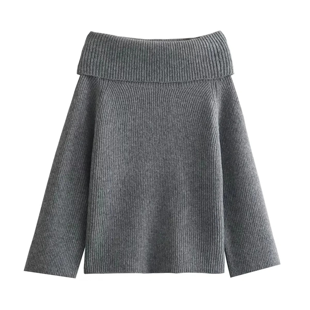 Strikket off shoulder-sweater til kvinder
