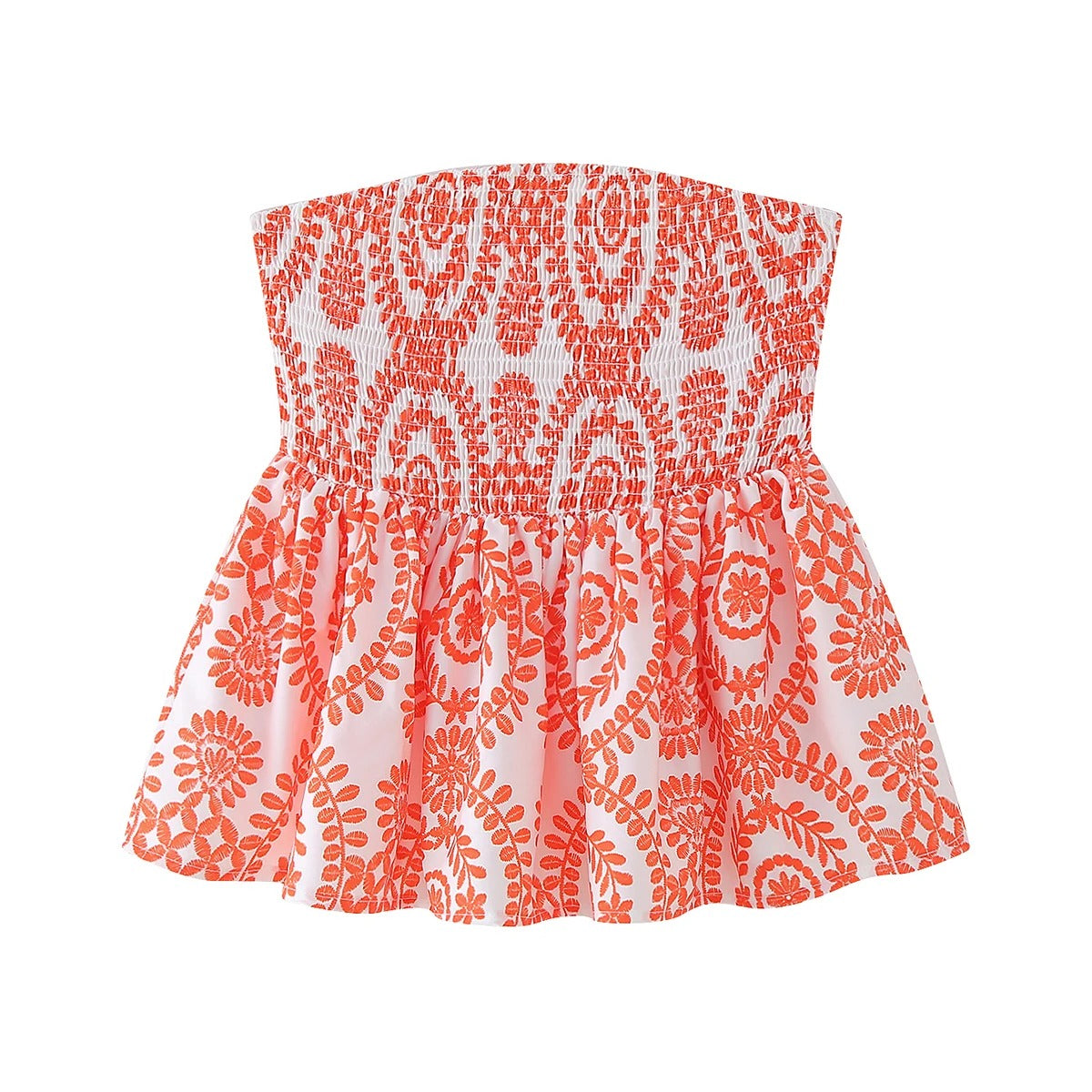 Blomsterprint Flæsede Crop Top