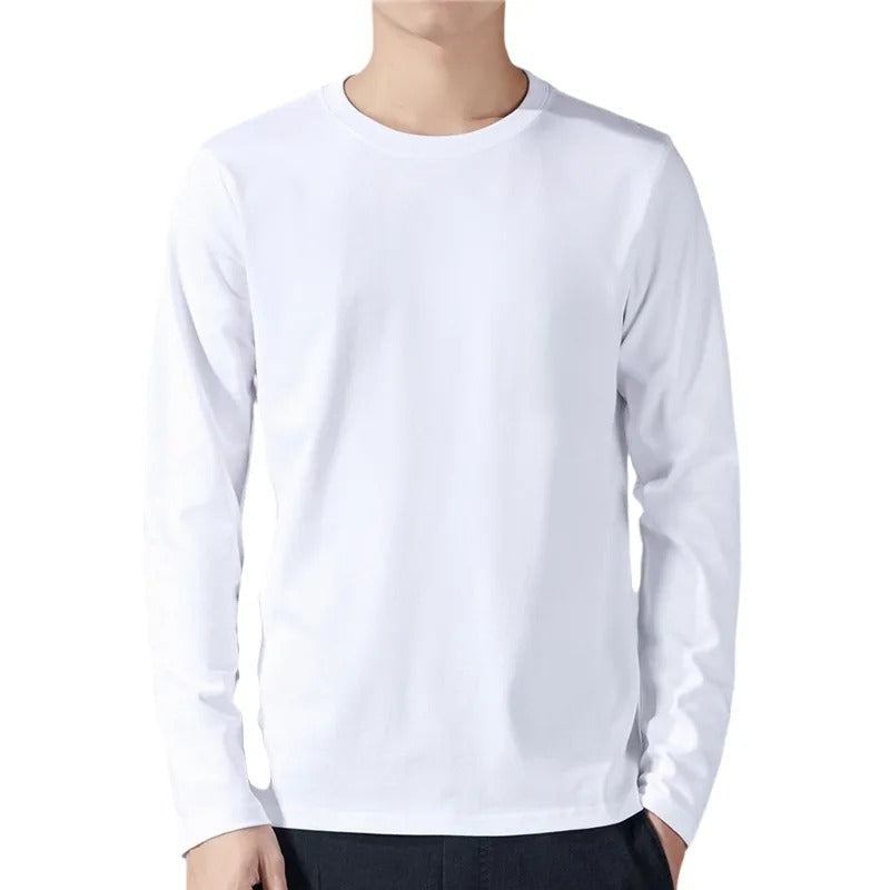 Langærmet T-shirt i bomuld til mænd