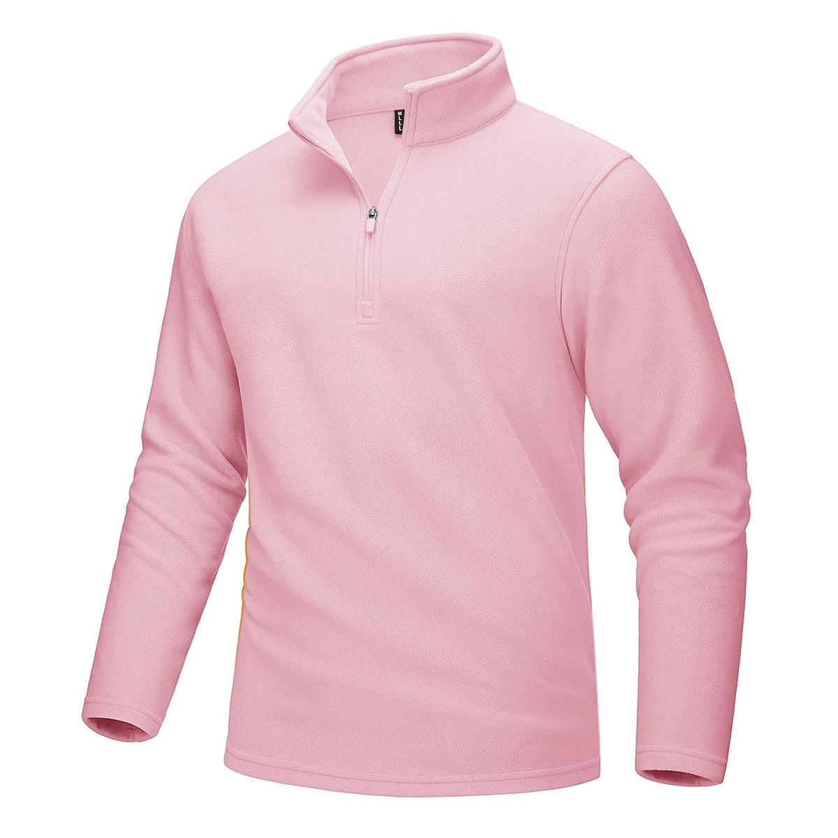 Fleece-sweater med halv lynlås til mænd