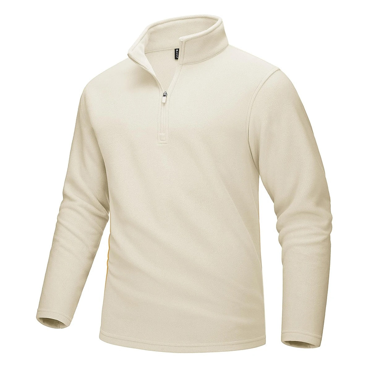 Fleece-sweater med halv lynlås til mænd
