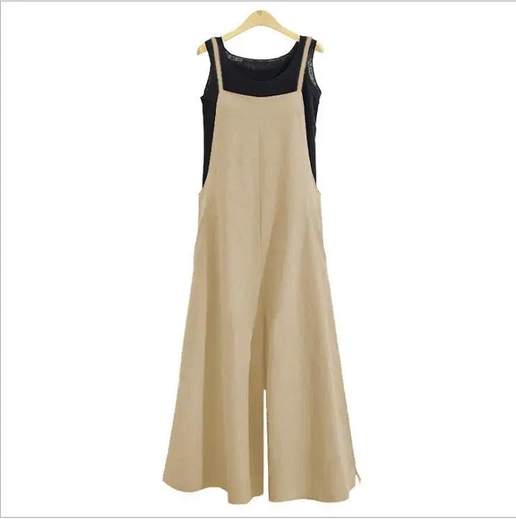 Kvinders overall ærmeløs løs jumpsuit