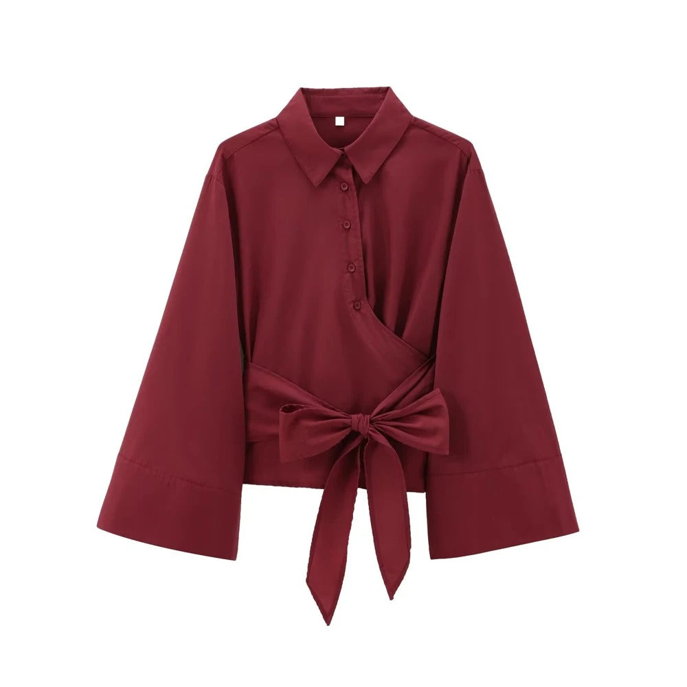 Langærmet Kimono bluse til kvinder