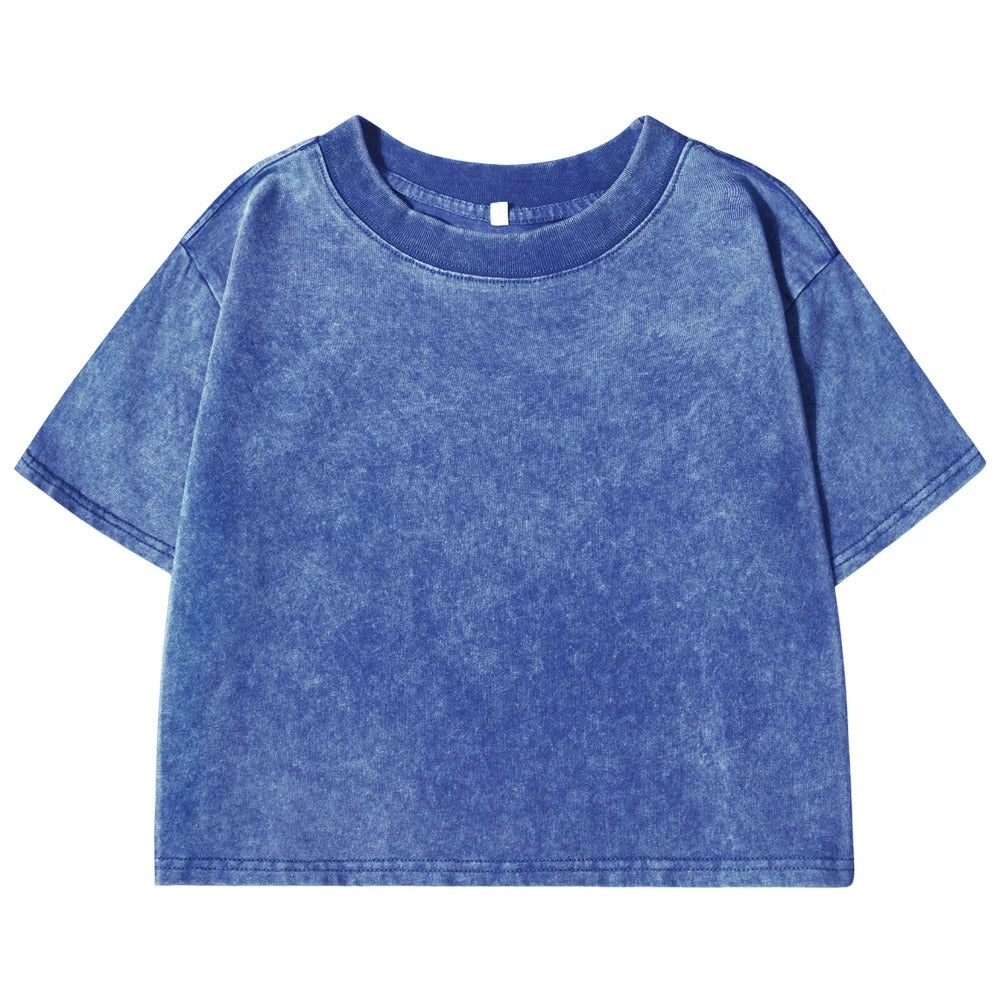 Ensfarvet Slim Washed T-shirt til kvinder