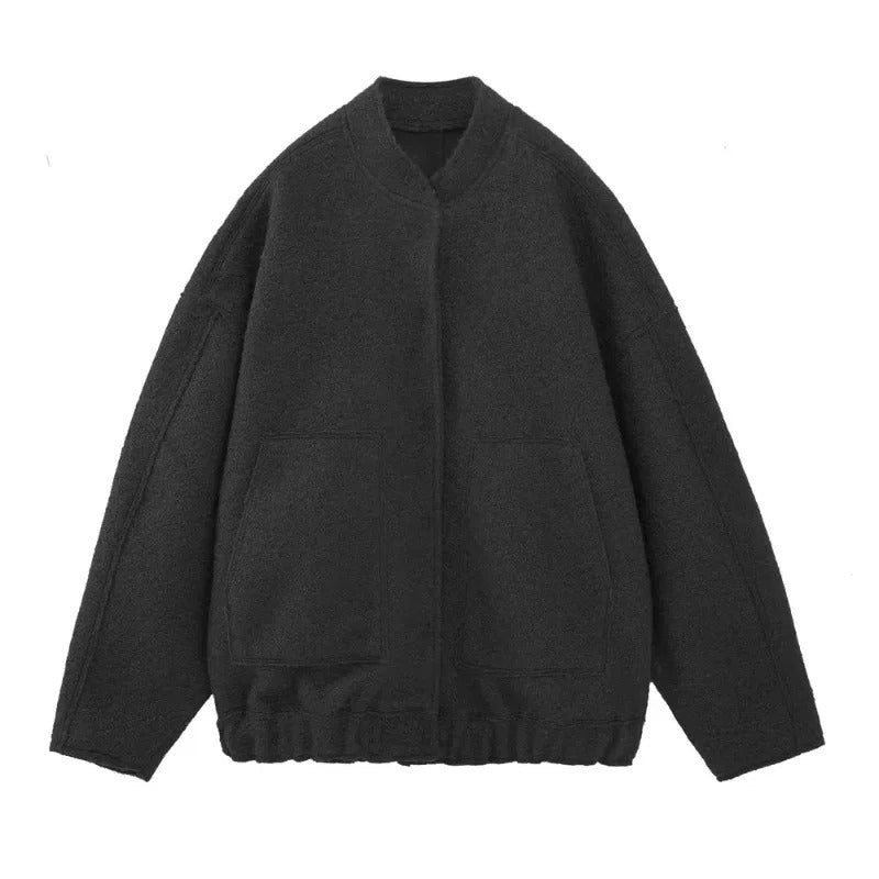 Oversized bomberjakke i tweed til kvinder