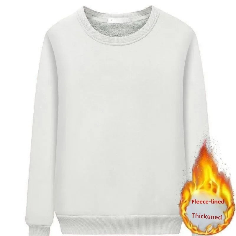 Fleeceforet sweatshirt med rund hals til kvinder