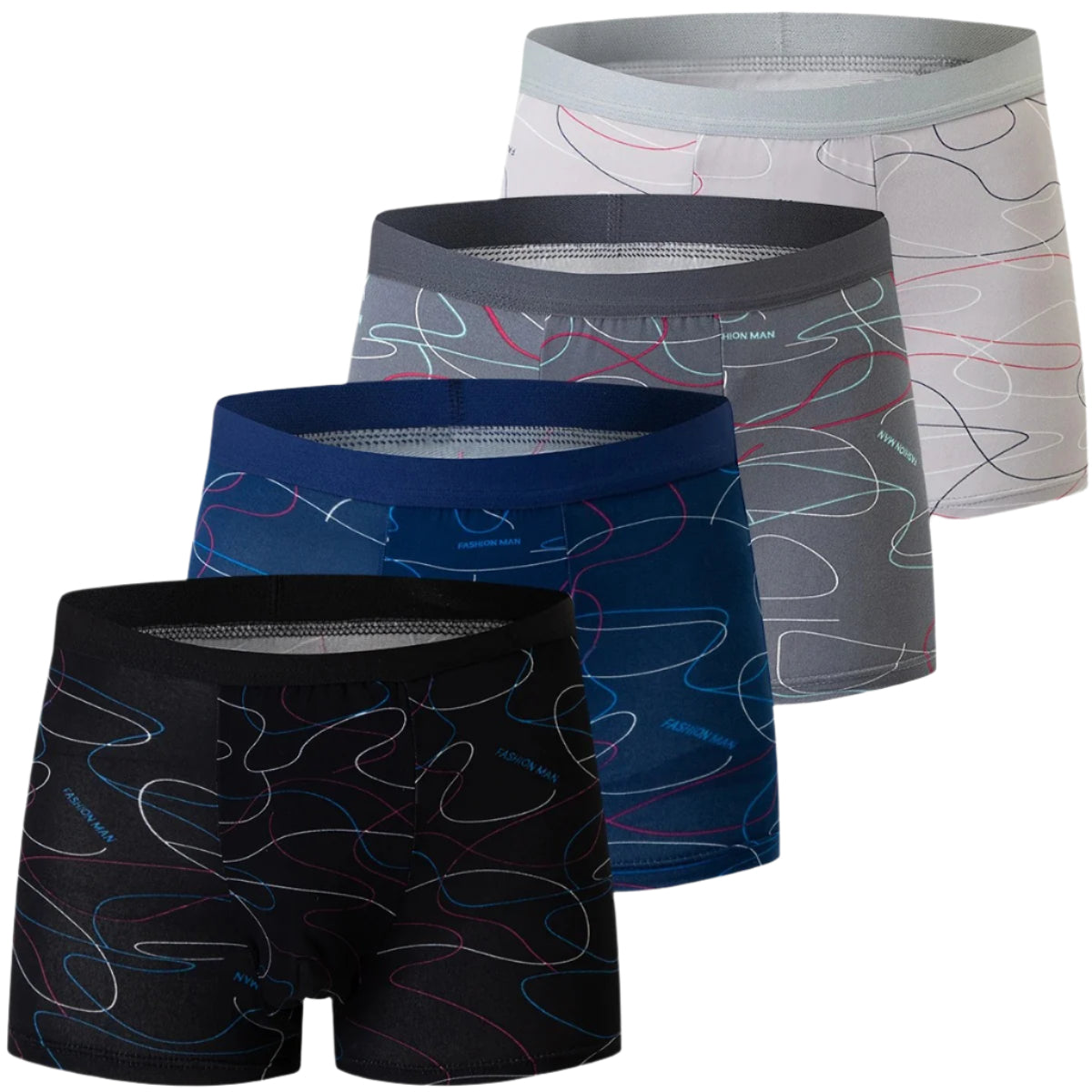 4-pak boxershorts med print til mænd