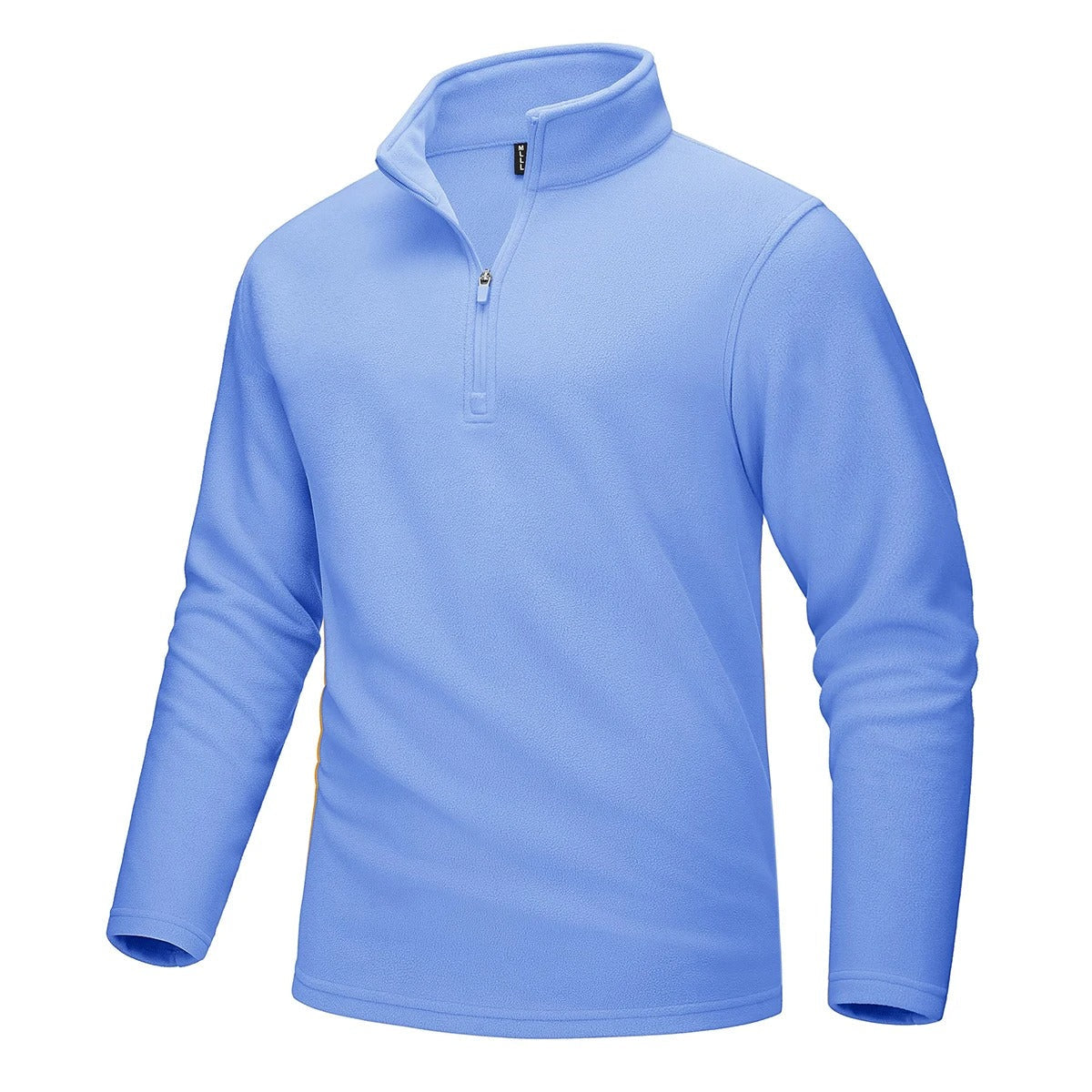 Fleece-sweater med halv lynlås til mænd