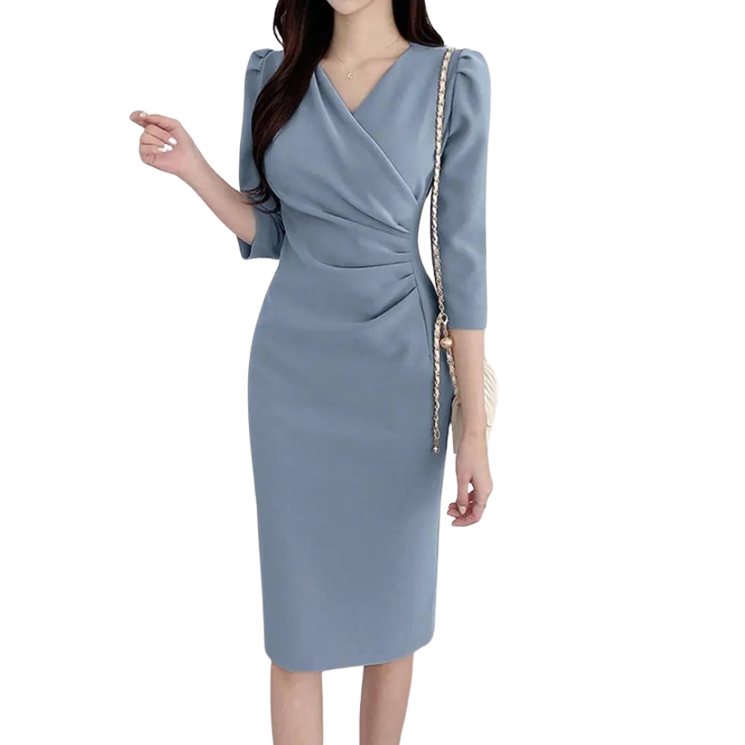 V-hals bodycon sommerkjole til kvinder