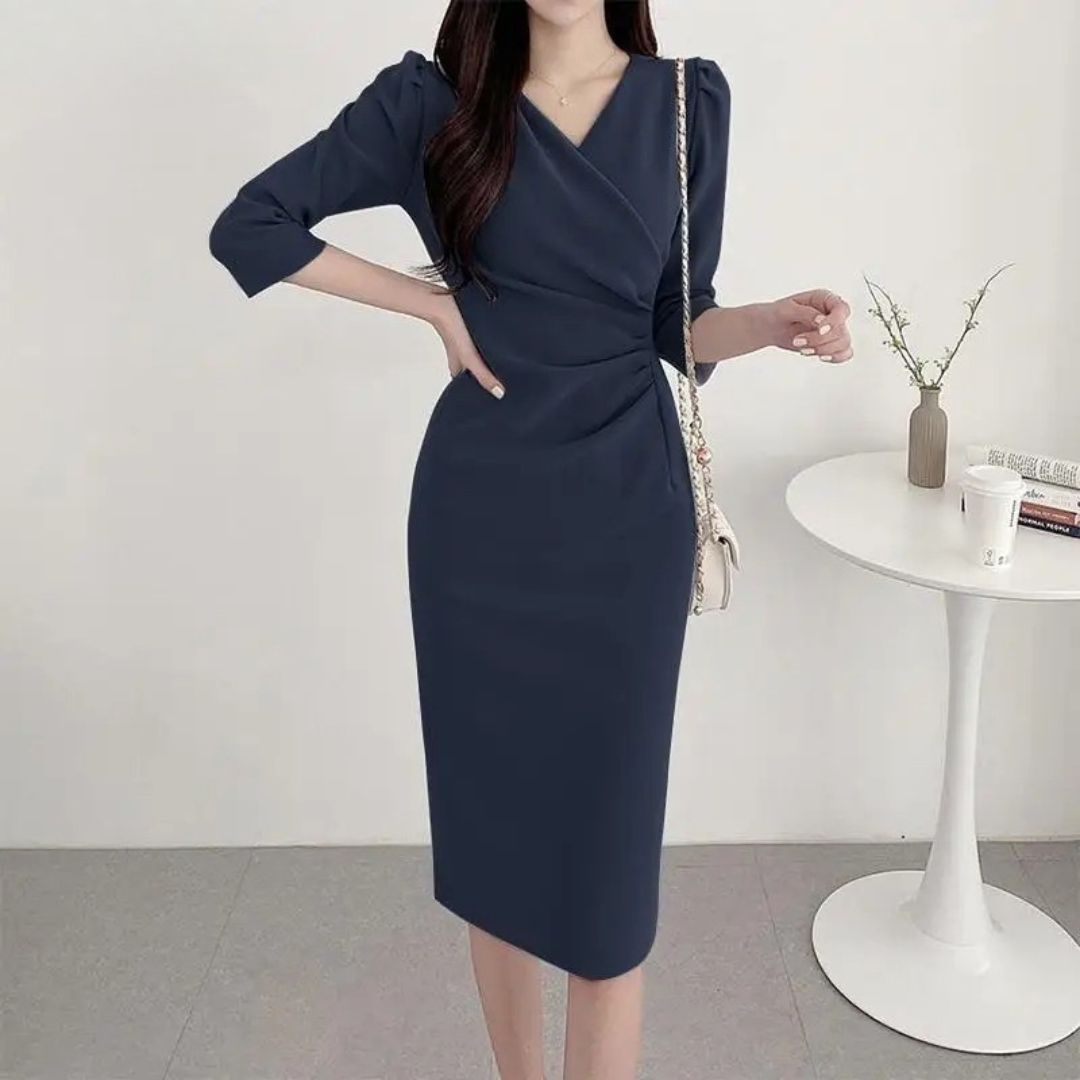 V-hals bodycon sommerkjole til kvinder