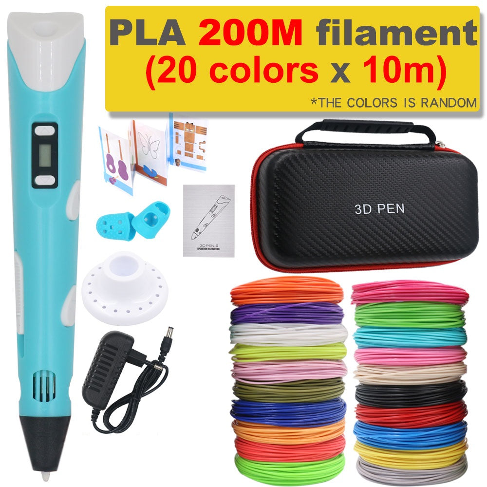 3D-Printpen DIY-tegnerpen med 200M PLA-filament, gave til børn