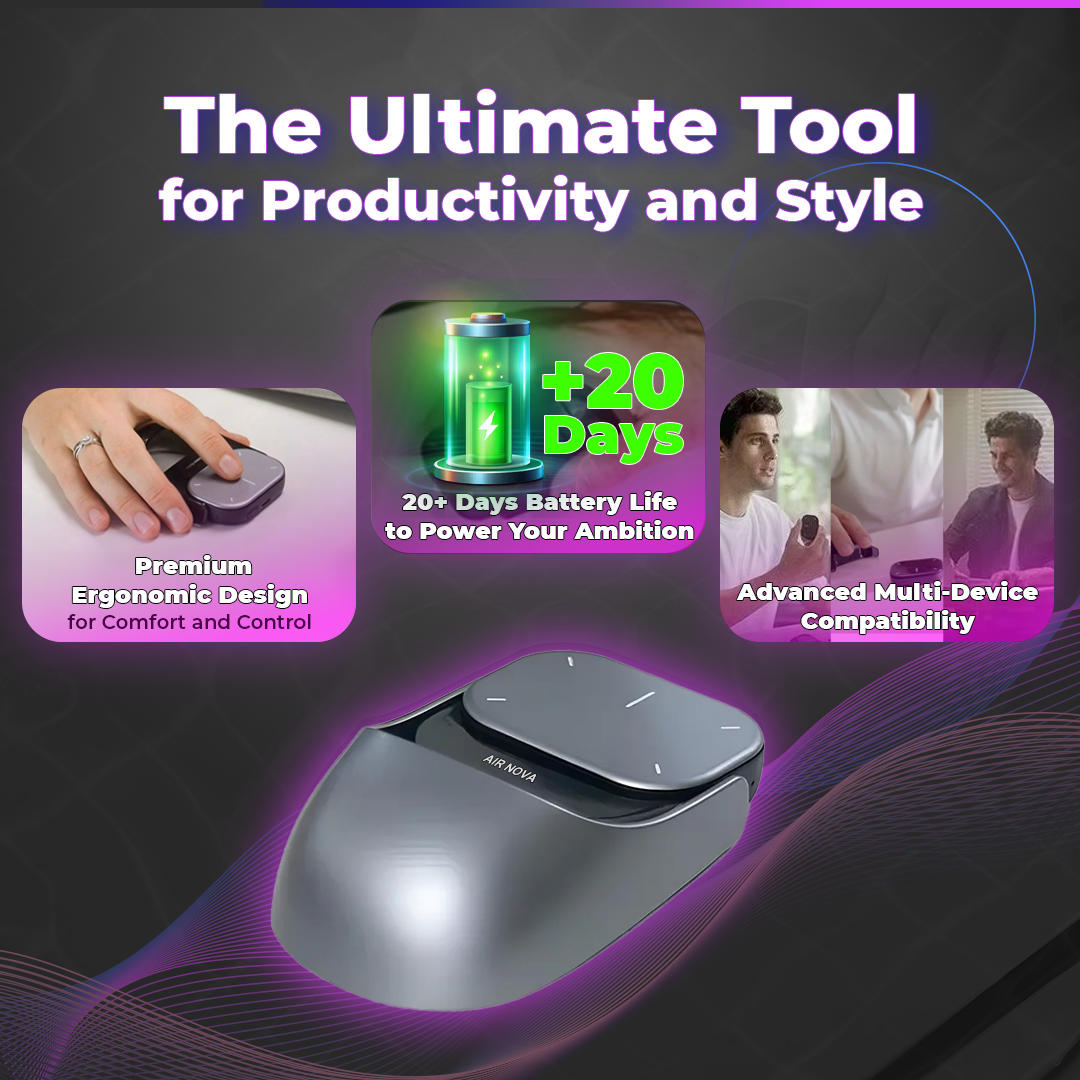 AirGlide Bluetooth Air Mouse | Trådløs Touchpad & Laser Pointer til Problemfri Betjening-zarada.dk
